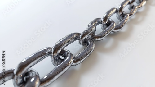 3D rendering of a metal chain isolated on a white background

 photo