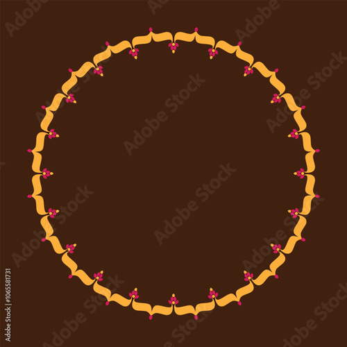 Decorative circle frame design that you can use to add your photos, images, promotion, packaging design, social media posts, and many more	