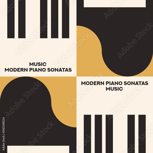 Piano. Musical poster for your design. Music elements design for card, invitation, flyer. Music background vector illustration. Music piano keyboard. 