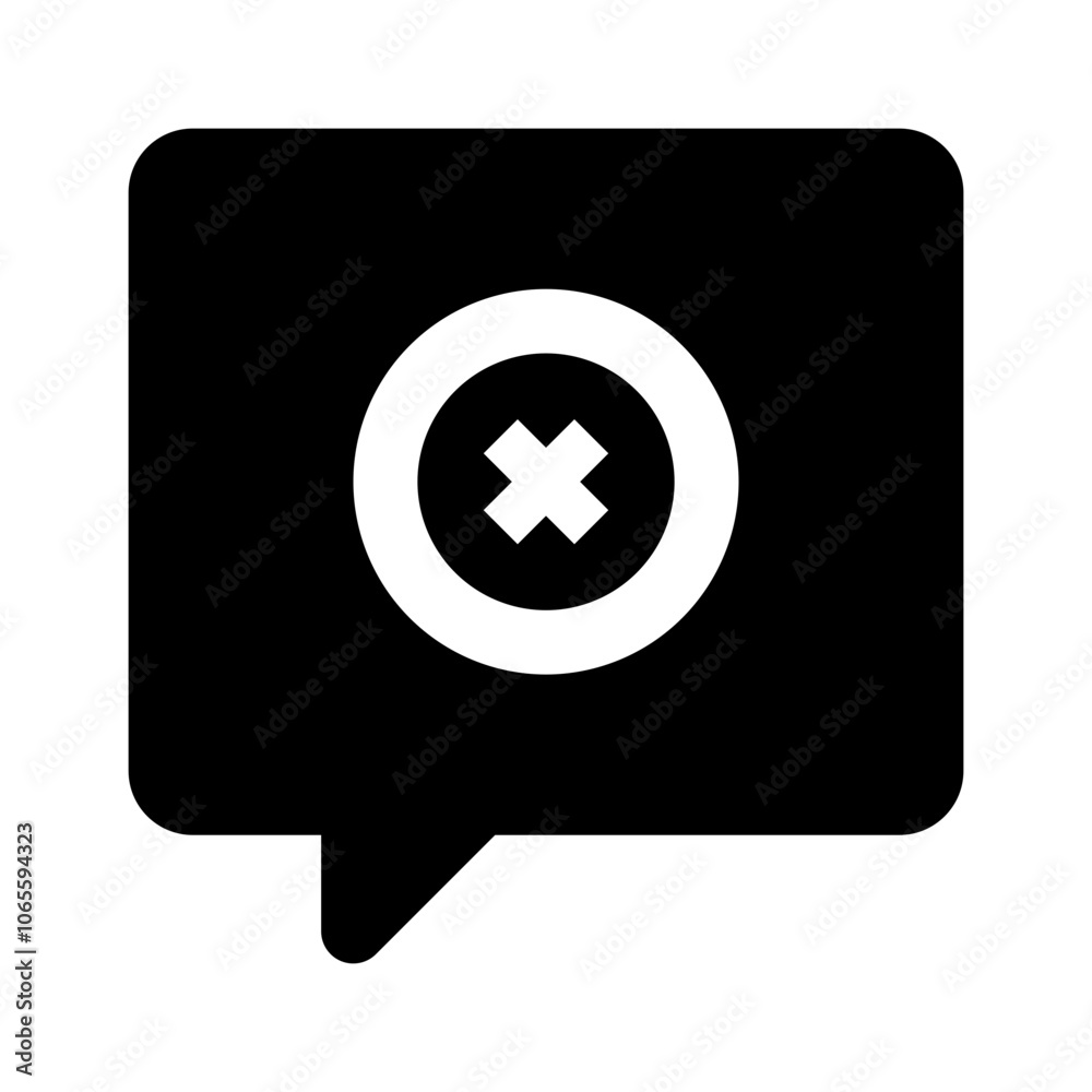 Obraz premium Delete Chat Simple Glyph Icon. Single icon, glyph vector icon