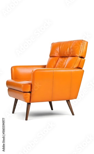 orange leather armchair photo