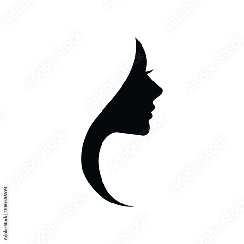 Beauty woman silhouette logo vector