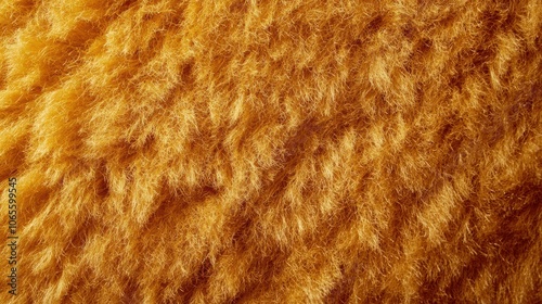 High angle of soft long pile carpet texture in warm tones, adding comfort to any space photo