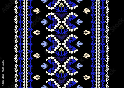 Ikat floral paisley embroidery ethnic traditional pattern 
Motif ethnic handmade beautiful Ikat art. 
Ikat ethnic tribal, boho colors seamless wallpaper.
Ethnic Ikat abstract background art.