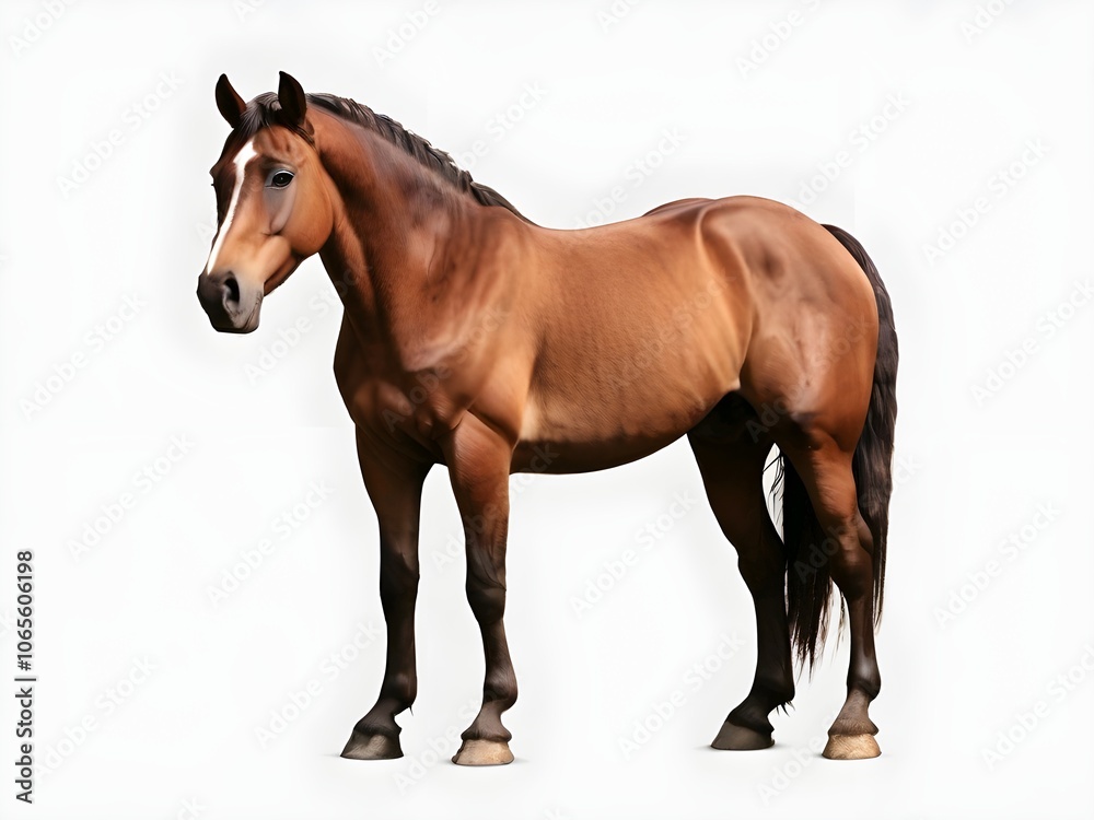 Obraz premium horse animal farm brown foal,Ai generated 