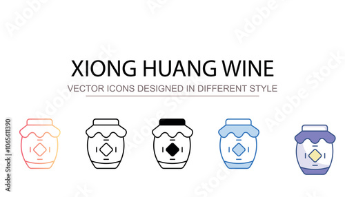 Xiong Huang Wine icon design with white background stock illustration photo