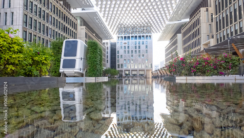 Fotografie Msheireb Downtown Doha is a developing area with contemporary architecture, glea