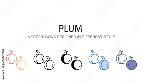 Plum icon design with white background stock illustration