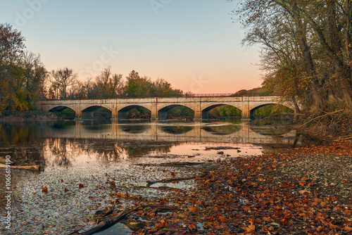 Monocacy Aqueduct on the Chesapeake and Ohio Canal National Historical Park at sunset