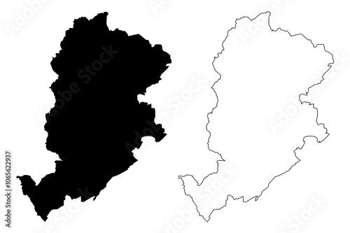 Belo Horizonte City (Federative Republic of Brazil, Minas Gerais State) map vector illustration, scribble sketch City of Belo Horizonte map