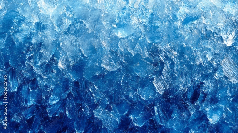 Obraz premium blue and shiny ice pattern on frozen window 