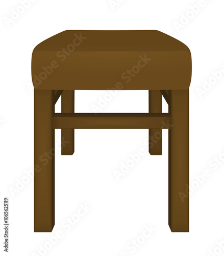 Brown chair stool. vector illustration