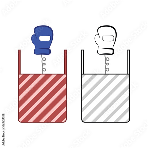 Boxing glove spring coming out. Vector illustration design. Eps 10.