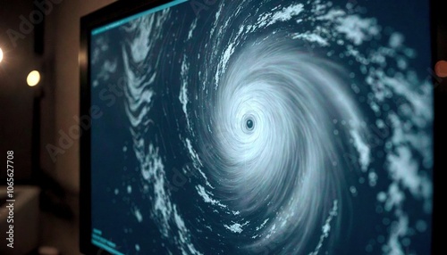 Digital Weather Model of Incoming Hurricane photo