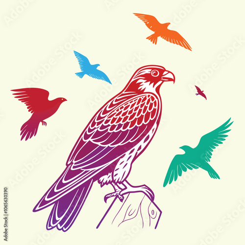 Creative Collection of various Bird's Illustration Design