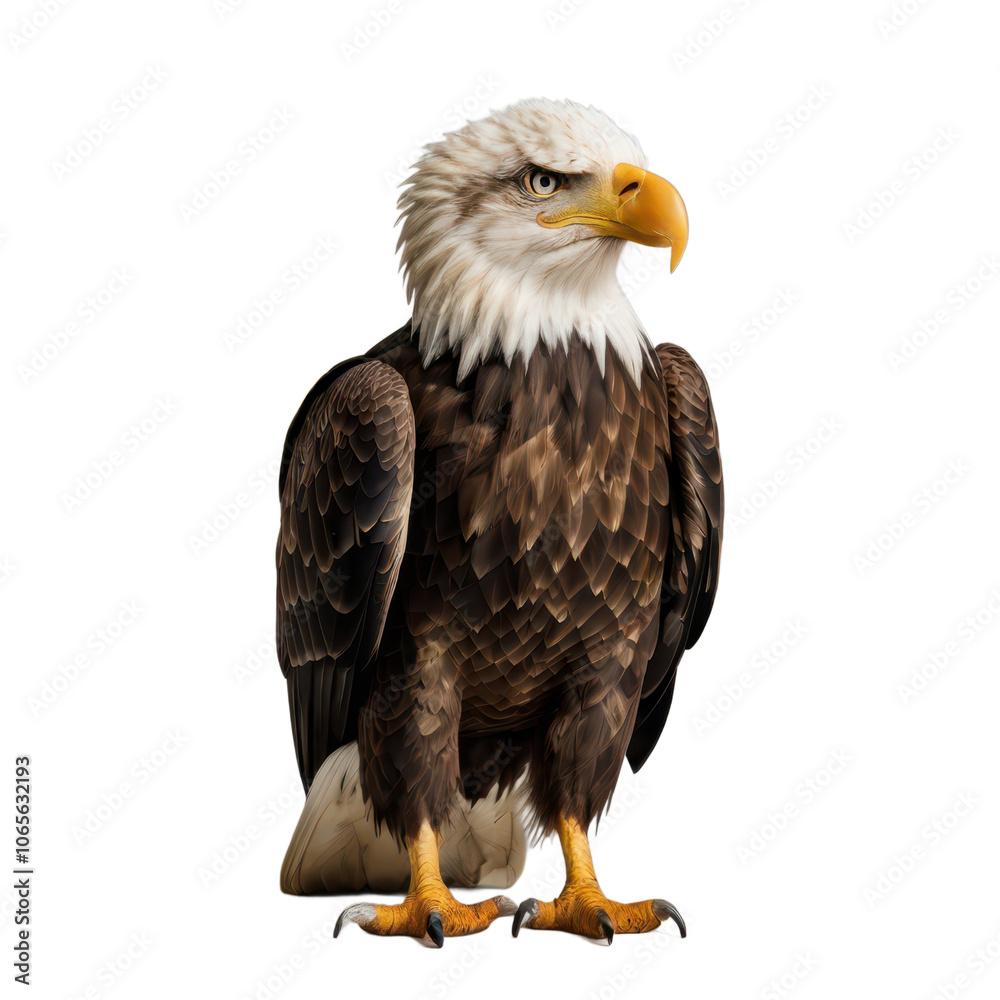 Obraz premium bald eagle sideview isolated on white, transparent background png