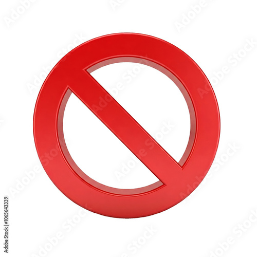 Free Download 3D Red prohibition sign or 3D Stop sign on transparent background. 3D Volumetric Red Ban Sign on White Isolated transparent Background. - GFXLoad