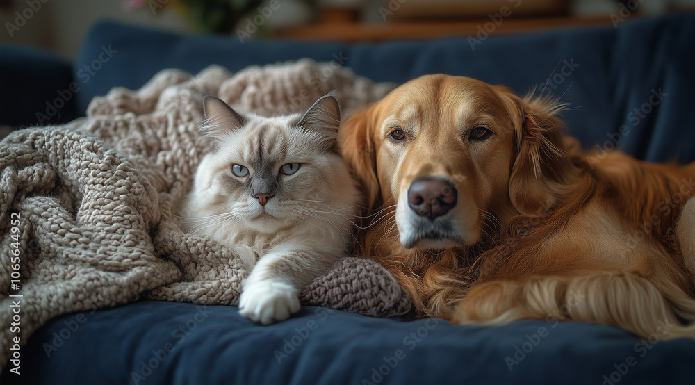 custom made wallpaper toronto digitalPeaceful Pet Relaxation in Cozy Living Room - Generative AI