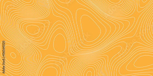 Lines topographic terrain map seamless pattern contours trail geographic relief vector background, abstract white and orange topography map wavy lines ornament design curved reliefs background, 