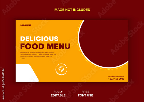 Food menu banner social media post template design vector
