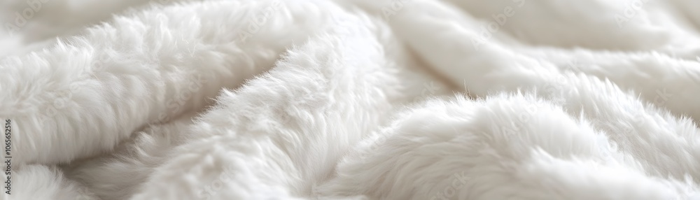 Obraz premium Close-up Texture of White Fur with Soft, Wavy Patterns