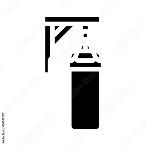 punching bag fitness tool glyph icon vector. punching bag fitness tool sign. isolated symbol illustration