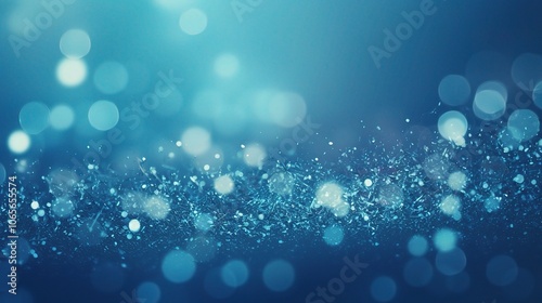 Soft Blue Bokeh Background with Sparkling Highlights