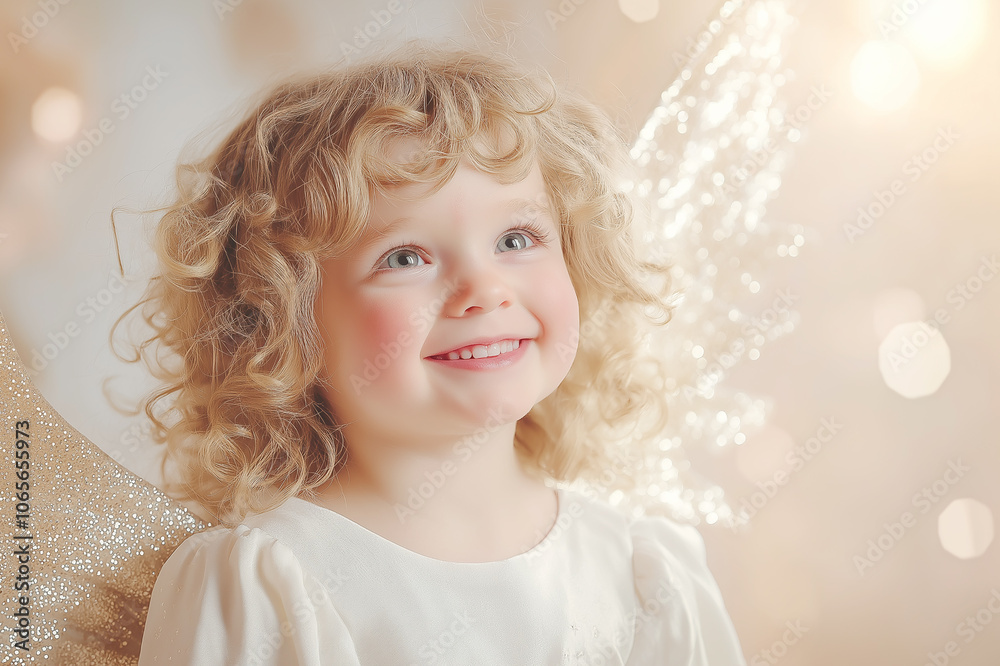 Adorable child dressed as an angel, smiling with innocence and happiness, set against a glowing background, symbolizing purity and joy. Adorable child dressed as an angel, smiling with innocence and happiness, set against a glowing background, symbolizing purity and joy.