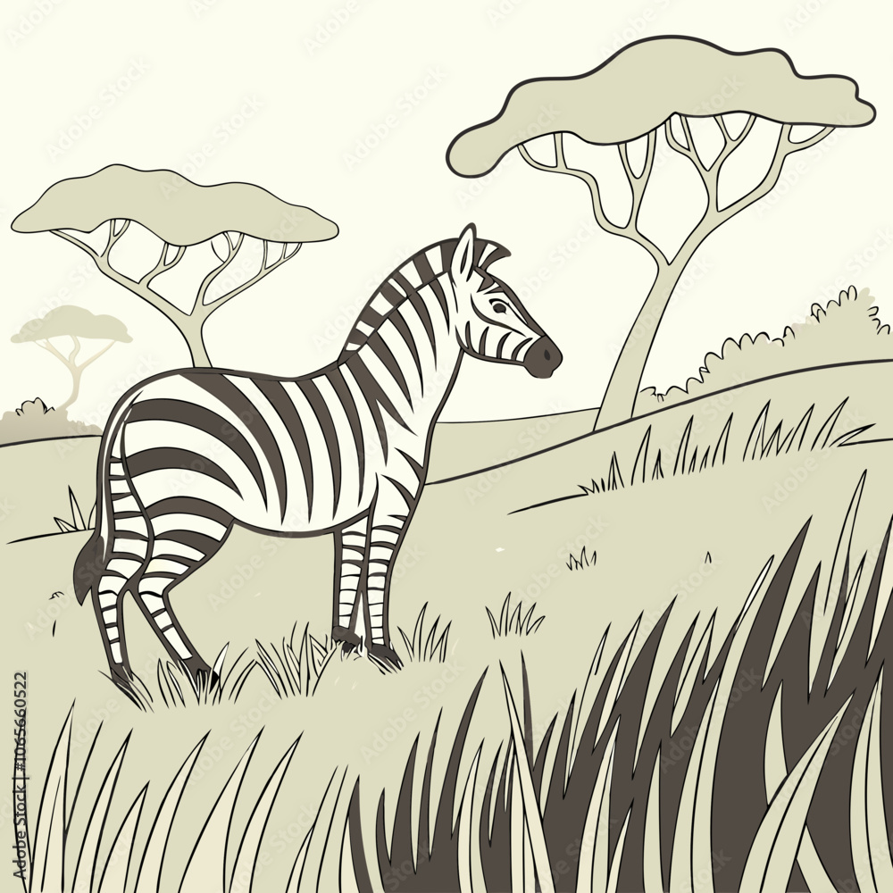 Obraz premium zebra in the grass