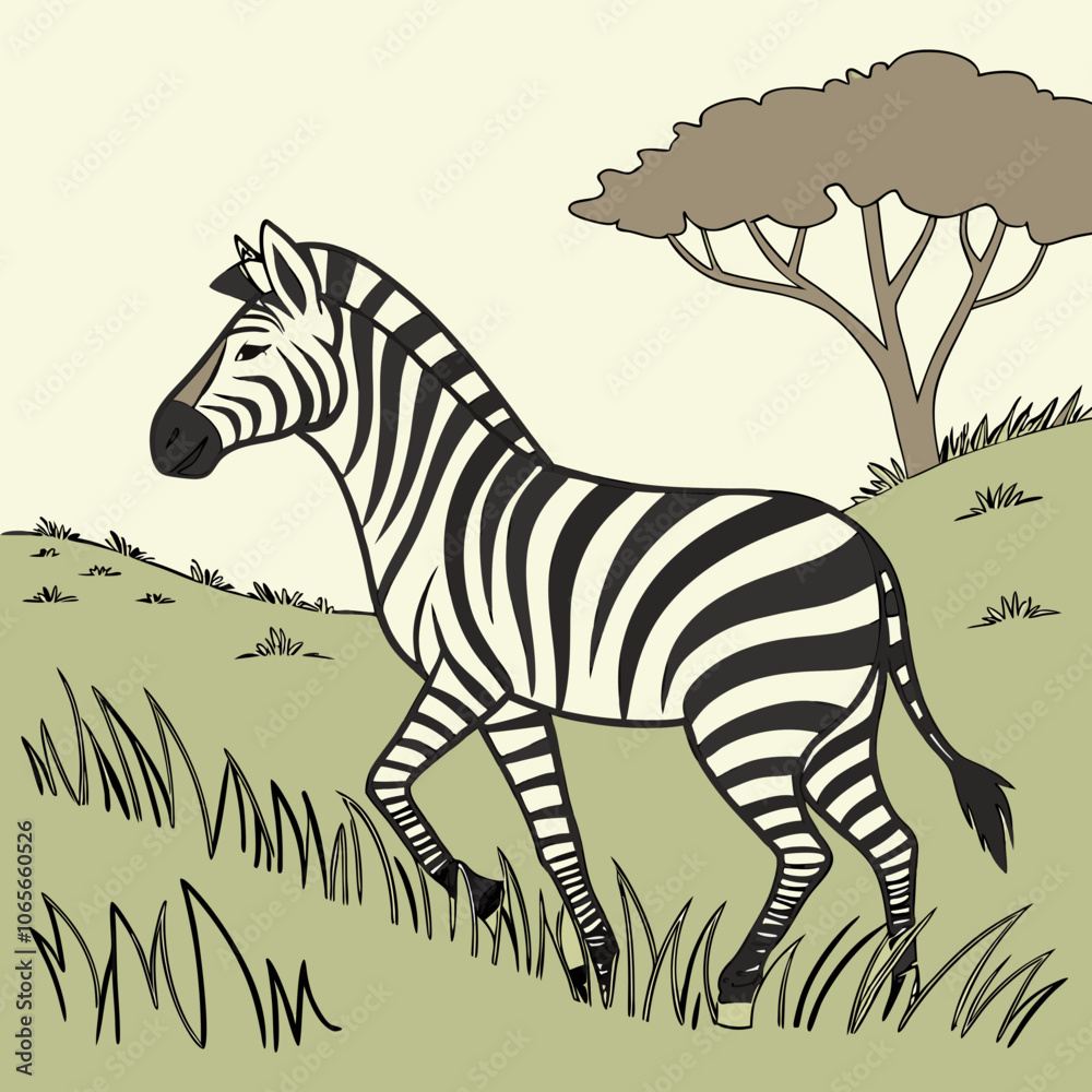 Obraz premium zebra in the grass