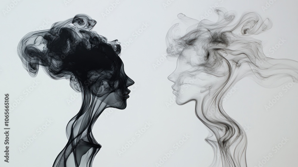 Fototapeta premium Two Smoke Figures