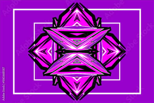 Abstract racing background vector design, wrap car with unique line pattern and bright color combination