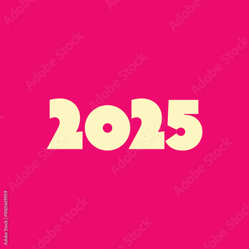 2025 new year vector illustration in colour background