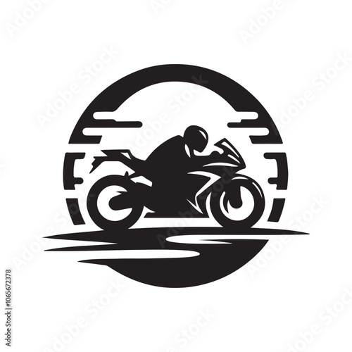 Dynamic Sportbike Silhouette Vector Illustrations for Motorsports Designs photo