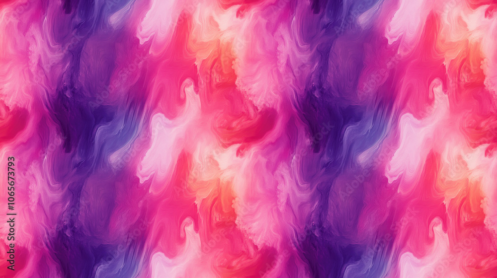 Fototapeta premium Seamless abstract psychedelic pattern featuring stylized watercolor and oil effects with chaotically blurred colors and diverse paint strokes perfect for wallpapers and designs