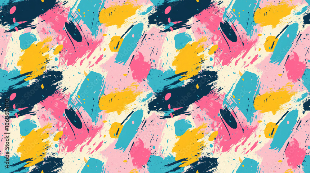 Obraz premium Seamless abstract background featuring a colorful messy pattern design ideal for artistic projects or textile applications