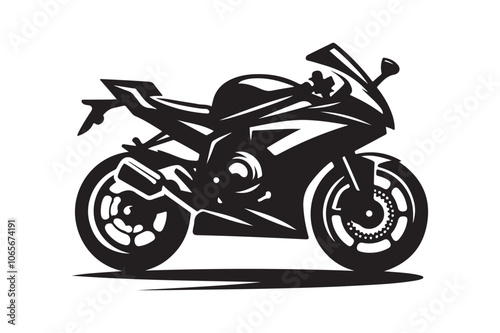 Dynamic Sportbike Silhouette Vector Illustrations for Motorsports Designs