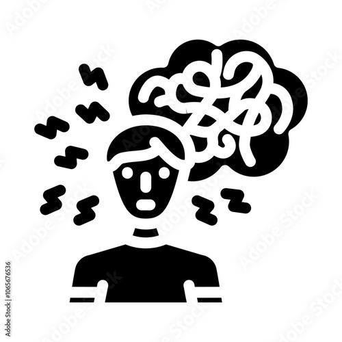 anxiety man disease glyph icon vector. anxiety man disease sign. isolated symbol illustration