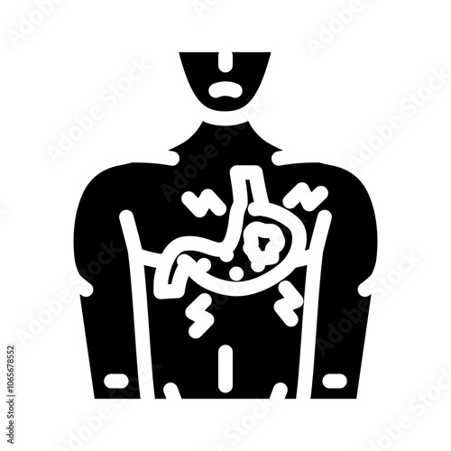 ulcers man disease glyph icon vector. ulcers man disease sign. isolated symbol illustration