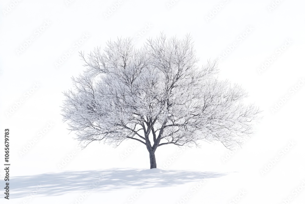 Fototapeta premium winter tree snow isolated on white winter tree snow isolated on white