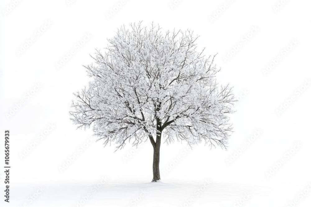 Obraz premium winter tree snow isolated on white winter tree snow isolated on white