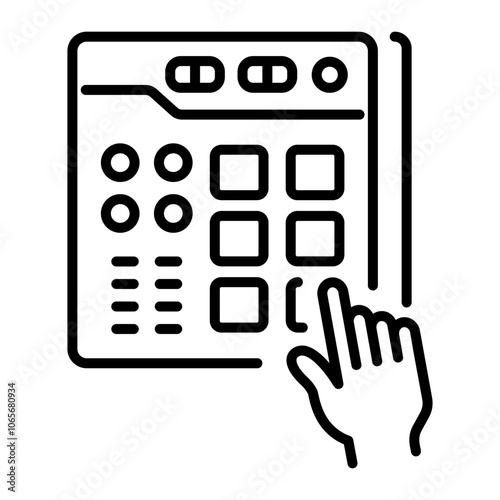 Beat pad icon in linear style 