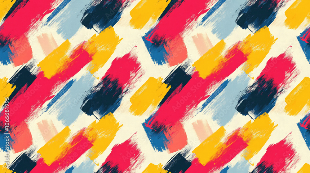 Fototapeta premium Brushed abstract background with painterly strokes seamless pattern design