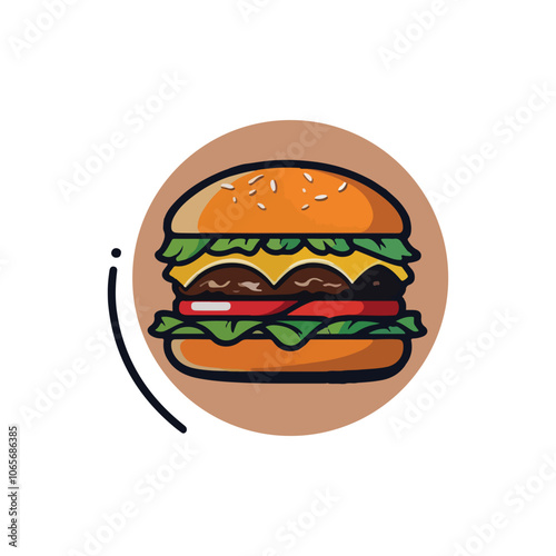 Burger vector logo design and icon