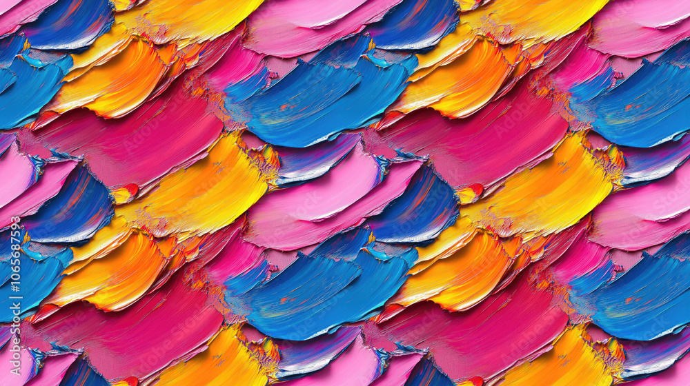 Obraz premium Seamless abstract oil paint texture pattern on canvas vibrant background