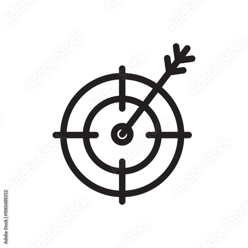 Aim icon Thin line flat illustration