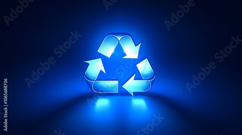 Plastic Recycling Symbol : plastic pollution. The universally recognized recycling icon with arrows forming a loop. Use this for positive environmental messages.  photo