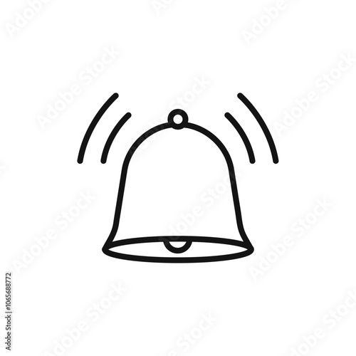 Bell icon Thin line flat illustration