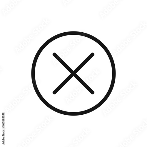 Blocked icon Thin line flat illustration