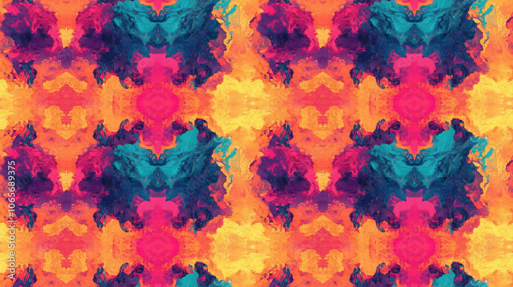 Obraz premium Abstract seamless pattern featuring intricate textures and vibrant colors ideal for textile design and modern decor